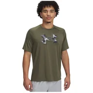 Koszulki sportowe męskie - Koszulka męska Under Armour M Tech Print Fill SS Rozmiar: XXL / Kolor: zielony - miniaturka - grafika 1