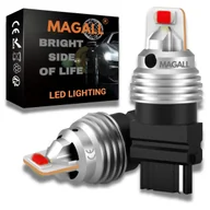 Żarówki samochodowe - ŻARÓWKI LED P27W 3156 MAGALL CZERWONE BARDZO MOCNE 1600LM STOPU 12V - miniaturka - grafika 1