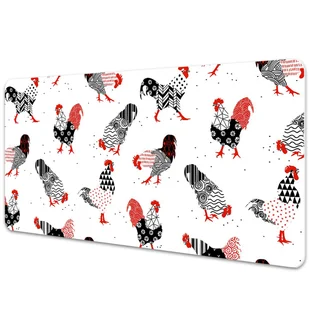 Duża mata na biurko Niezwykłe koguty 90x45 cm - Podkładki na biurko - miniaturka - grafika 1