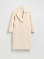 Płaszcze damskie - Reserved - Płaszcz z tkaniny boucle - kremowy - miniaturka - grafika 1