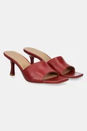 Klapki i japonki damskie - Answear.LAB klapki skórzane damskie kolor czerwony na szpilce - miniaturka - grafika 1