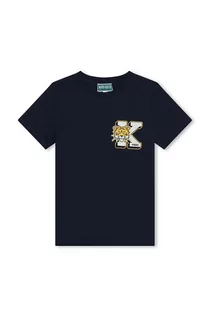 Koszulki dla chłopców - Kenzo Kids t-shirt bawełniany dziecięcy kolor niebieski z nadrukiem - Kenzo kids - grafika 1