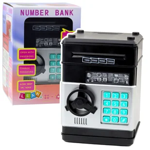 Bankomat Sejf Skarbonka Światła Dźwięki Kod PIN Czarny LEAN Toys - Zabawy w naśladowanie dorosłych Bankomat Sejf Skarbonka Światła Dźwięki Kod PIN Czarny LEAN Toys - Zabawy w naśladowanie dorosłych - miniaturka - grafika 1