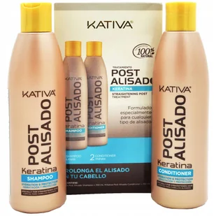 Kativa Zestaw POST z karatyną Szampon 250ml + odżywka 250ml dla włosów po zabiegu trwałego wygładzania - Szampony do włosów - miniaturka - grafika 5