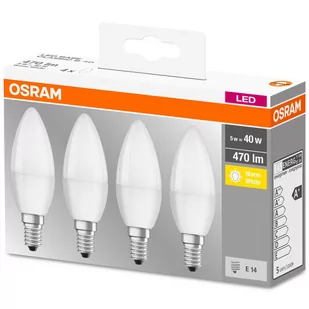 Osram ZESTAW 4x LED Żarówka B40 E14/5,7W/230V 2700K - - Żarówki LED - miniaturka - grafika 1