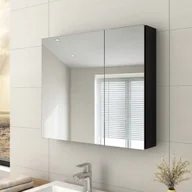 Szafki łazienkowe - EMKE szafka z lustrem, 75x65cm szafka łazienkowa Szafka łazienkowa z lustrem dwustronnym (czarna) - miniaturka - grafika 1