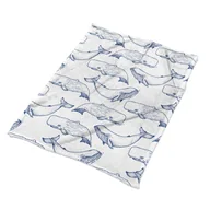 Koce - Ozdobny Narzuta pluszowa koc Niebieskie Wieloryby, Fabricsy - miniaturka - grafika 1