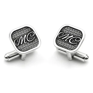 Srebrne spinki do mankietów - Inicjały - Monogram - Spinki do mankietów i krawatów Srebrne spinki do mankietów - Inicjały - Monogram - Spinki do mankietów i krawatów - miniaturka - grafika 1