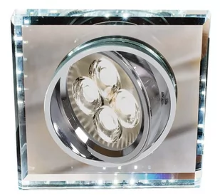 Candellux Lighting szklane oczko sufitowe SSU-22 CH/TR+WH 2263045 LED kwadratowe do wpuszczenia ruchome GU10 2263045 - Oprawy, klosze i abażury - miniaturka - grafika 1