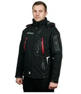 Kurtki męskie - Kurtka męska softshell Geo Norway sportowa wiatrówka z kapturem ocieplana - miniaturka - grafika 1