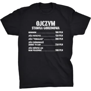 Koszulka Stawka Godzinowa Dla Ojczyma Prezent - Koszulki męskie - miniaturka - grafika 1