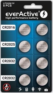zestaw 8 sztuk baterii litowych everActive 4 x CR2032, 2 x CR2025, 2 x CR2016 - Baterie i akcesoria - miniaturka - grafika 3