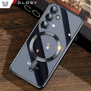 Etui do Samsung Galaxy S24 Mag Safe Glamour Case Ring obudowa ochrona aparatów Alogy Czarne przezroczyste + Szkło - Etui i futerały do telefonów - miniaturka - grafika 13