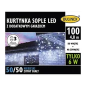 Oświetlenie świąteczne - Kurtyna sople LED 100 sztuk białe zimne BULINEX - miniaturka - grafika 1