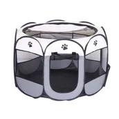 Lustra - Przenośny, składany kojec dla psa lub kota 74x74x43cm KOJ02SZ - miniaturka - grafika 1