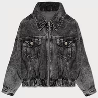 Kurtki damskie - Jeansowa damska kurtka oversize czarna (POP7115K-POP7106K) - P.O.P. SEVEN - miniaturka - grafika 1