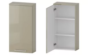 Szafka nad Pralkę RON 45 cm D90 Lewa - Cappuccino Wysoki Połysk - Uchwyty Białe Matowe - Szafki łazienkowe - miniaturka - grafika 1