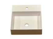 Umywalki - Umywalka nablatowa, prostokątna, biała, 40 x 42 cm, marmur syntetyczny - miniaturka - grafika 1