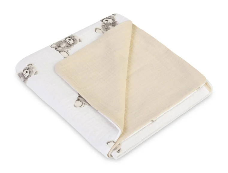 Koc Muślin Kreszowany 75X100 Teddy Beige