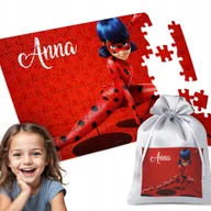 Puzzle - PUZZLE 96 el. BIEDRONKA I CZARNY KOT PREZENT NA ŚWIĘTA DZIECKA SZKOŁY IMIĘ - miniaturka - grafika 1