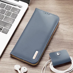 Dux Ducis Hivo skórzane etui z klapką pokrowiec ze skóry naturalnej portfel na karty i dokumenty Samsung Galaxy S22 Ultra niebieski - Etui i futerały do telefonów - miniaturka - grafika 8