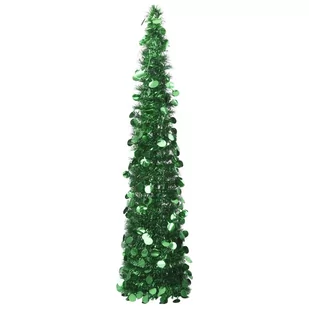 vidaXL Składana, sztuczna choinka, zielona, 150 cm, PET - Choinki - miniaturka - grafika 1