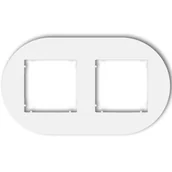 Klawisze i ramki - Ramka podwójna okrągła Karlik MINI - biały mat - miniaturka - grafika 1