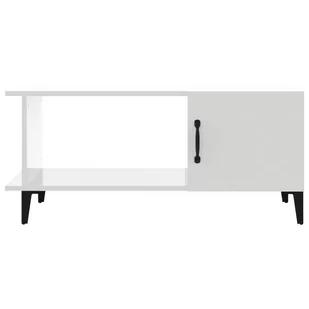 Lumarko Stolik kawowy, biały o wysokim połysku, 90x50x40 cm - Ławy i stoliki kawowe - miniaturka - grafika 4