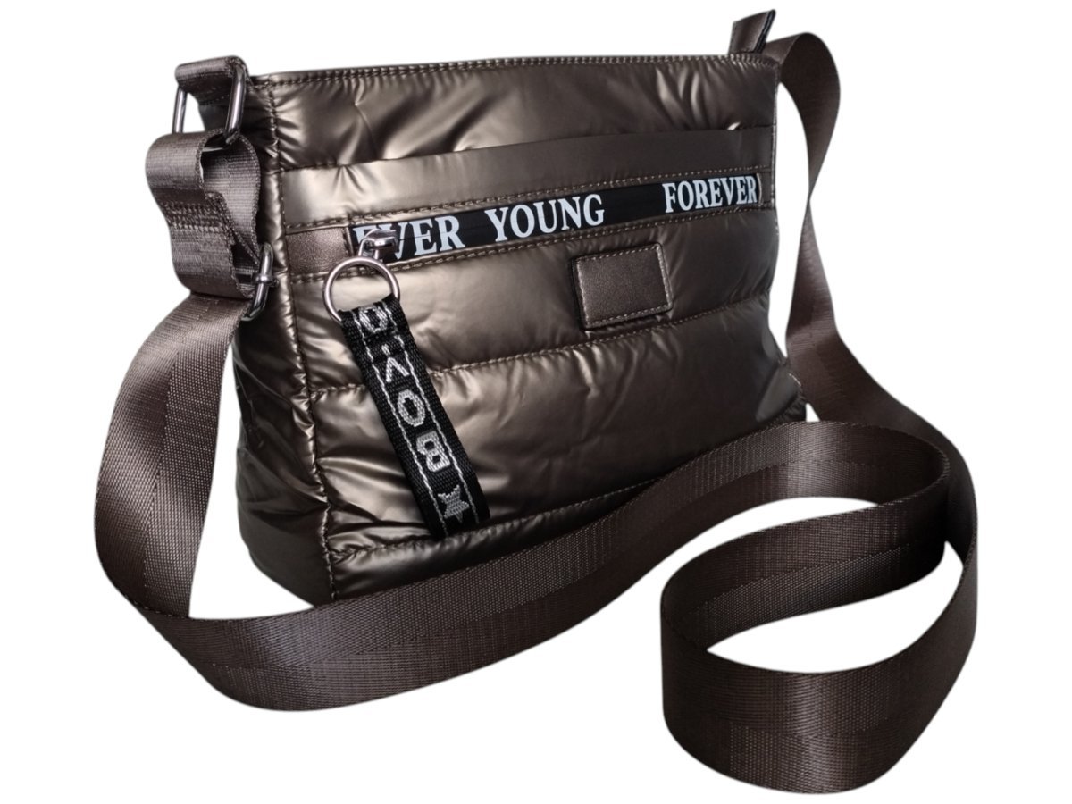 Torebka Damska, Miejska Mała Pikowana Listonoszka Na Ramię, Kolor Złoty