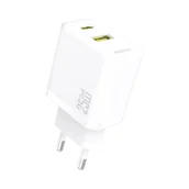 Ładowarki do telefonów - Ładowarka Dudao A26T GaN 25W USB-A, USB-C - biała - miniaturka - grafika 1