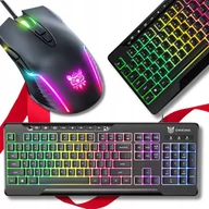 Zestawy myszka + klawiatura - ZESTAW GAMINGOWY Klawiatura + Myszka Gamingowa RGB - Prezent dla GRACZA - miniaturka - grafika 1