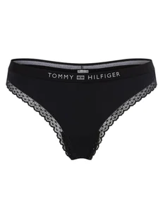 Tommy Hilfiger Stringi Kobiety Sztuczne włókno niebieski jednolity, S/M - Majtki damskie - miniaturka - grafika 1