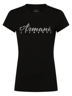 Koszulki i topy damskie - Armani Exchange Koszulka damska Kobiety Bawełna czarny jednolity, M - miniaturka - grafika 1