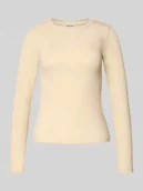 Bluzki damskie - Bluzka z długim rękawem z wyhaftowanym logo - miniaturka - grafika 1