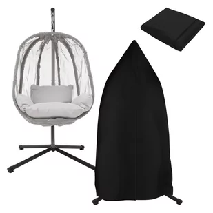 Fotel wiszący ze stelażem i poduszką Grey ze stali, z pokrowcem ML-Design - Fotele ogrodowe wiszące - miniaturka - grafika 1