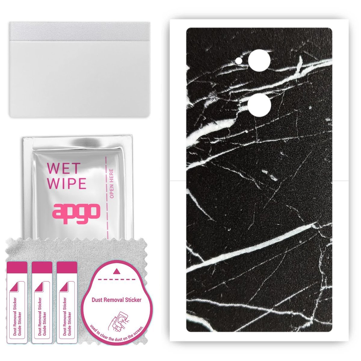 Folia naklejka skórka strukturalna na TYŁ do Sony Xperia XA2 - Marmur Ciemny - apgo SKINS