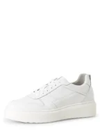 Trampki damskie - Tamaris - Damskie tenisówki ze skóry, biały - miniaturka - grafika 1