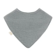 Śliniaki i fartuszki - Śliniaczek muślinowy bandana - szary - miniaturka - grafika 1