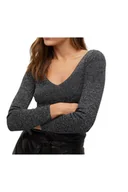 Swetry damskie - Sweter damski Mango Kling dopasowany elegancki metaliczny-L - miniaturka - grafika 1