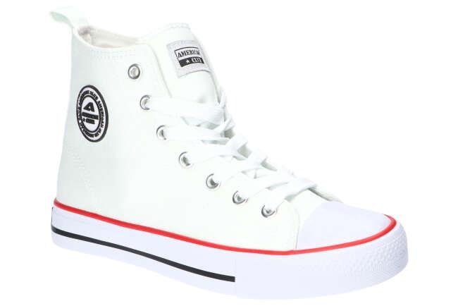 AMERICAN CLUB LH87 ORYGINALNE WYSOKIE TRAMPKI TENISÓWKI DAMSKIE BIAŁE 37