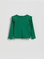 Bluzki dla niemowląt - Reserved - Bluzka z falbanami - zielony - miniaturka - grafika 1