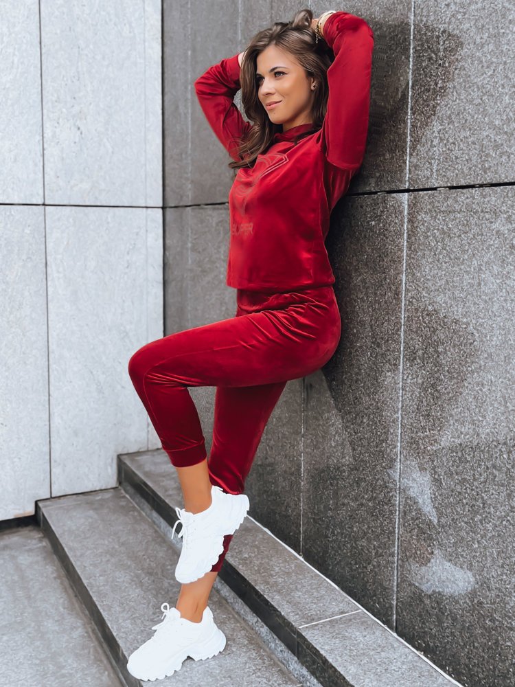 Bordowy damski komplet welurowy Vogue Velour Dstreet AY0875-L/XL