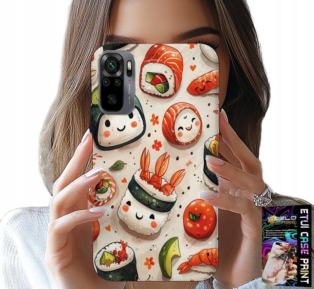 ETUI DO XIAOMI NOTE 10 / 10S - SŁODKIE UŚMIECHNIĘTE SUSHI OBUDOWA CASE