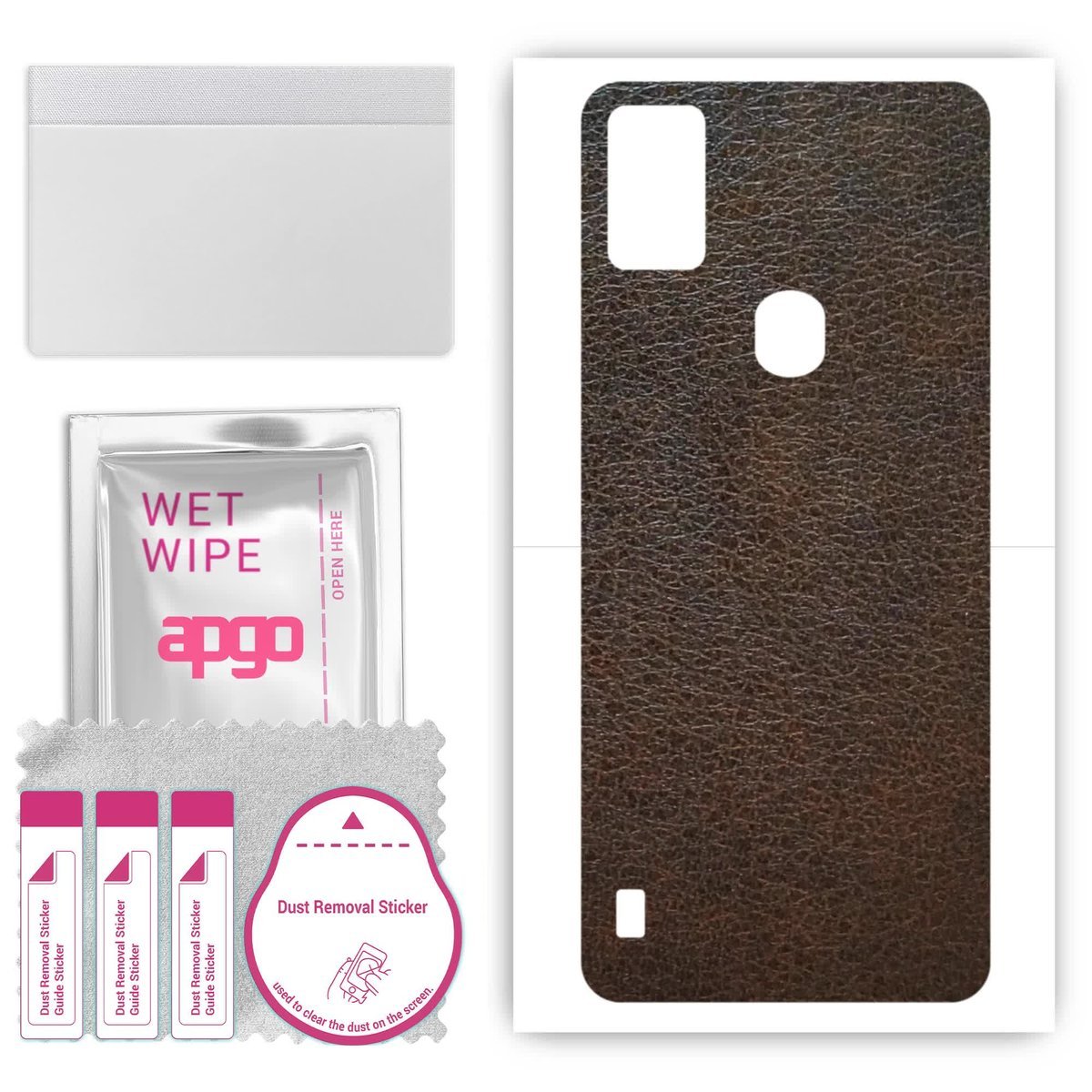 Folia naklejka skórka strukturalna na TYŁ do ZTE Optus X Tap - Skóra Brązowa - apgo SKINS