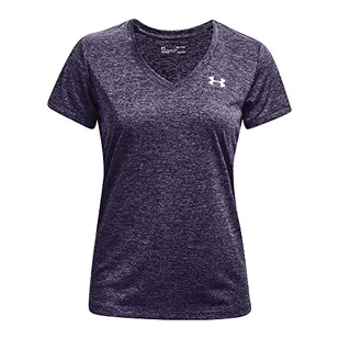 Under Armour Tech Twist krótki rękaw top damski, XS, fioletowy - Koszulki i topy damskie - miniaturka - grafika 1