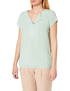 TOM TAILOR 1024062 Bluzka z nadrukiem na całej powierzchni Kobiety,26041 - Green White Vertical Stripe,40 - Bluzki damskie - miniaturka - grafika 1