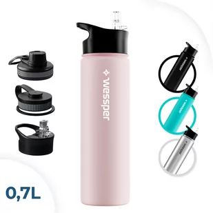 Wessper Activemax Steeline Butelka Termiczna, Termos 0,7L W Kolorze Różowym - Termosy - miniaturka - grafika 1