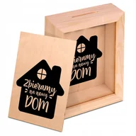 Skarbonki - DREWNIANA Skarbonka Ramka ZBIERAMY NA DOM Wz - miniaturka - grafika 1