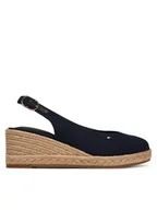Espadryle damskie - Tommy Hilfiger Espadryle Mid Wedge Espad Slingback FW0FW09228 Granatowy - miniaturka - grafika 1