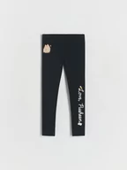 Spodnie i spodenki dla dziewczynek - Reserved - Legginsy Pusheen - czarny - miniaturka - grafika 1